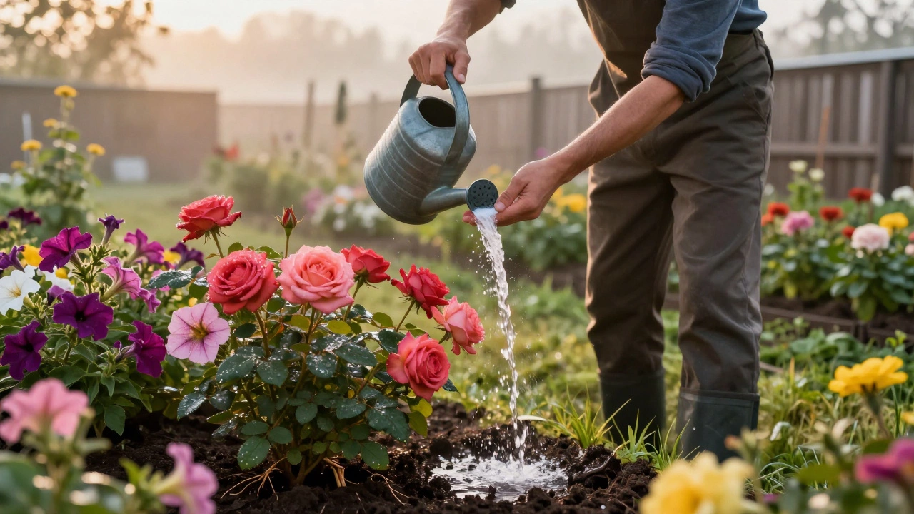 Чем полить садовые цветы для пышного цветения: лучшие способы и средства