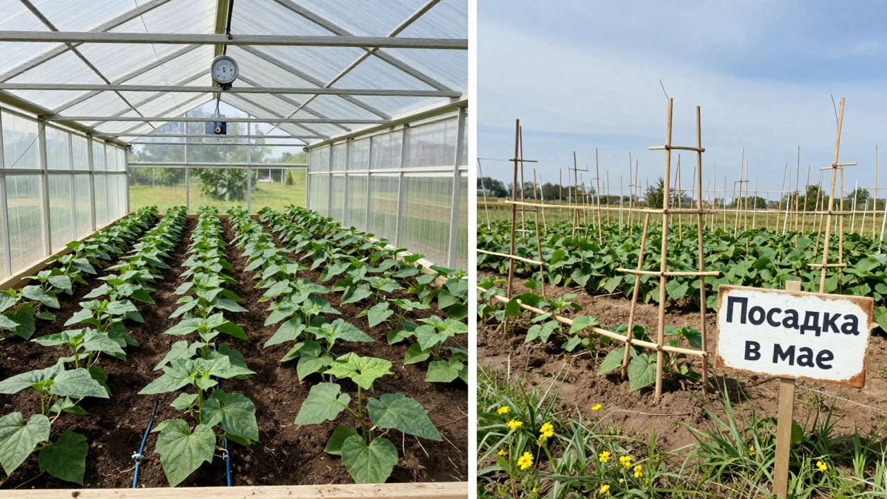 Сравнение выращивания огурцов в теплице и на улице