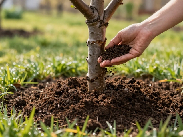 Чем засыпать приствольные круги деревьев весной: лучшие варианты мульчи и удобрений
